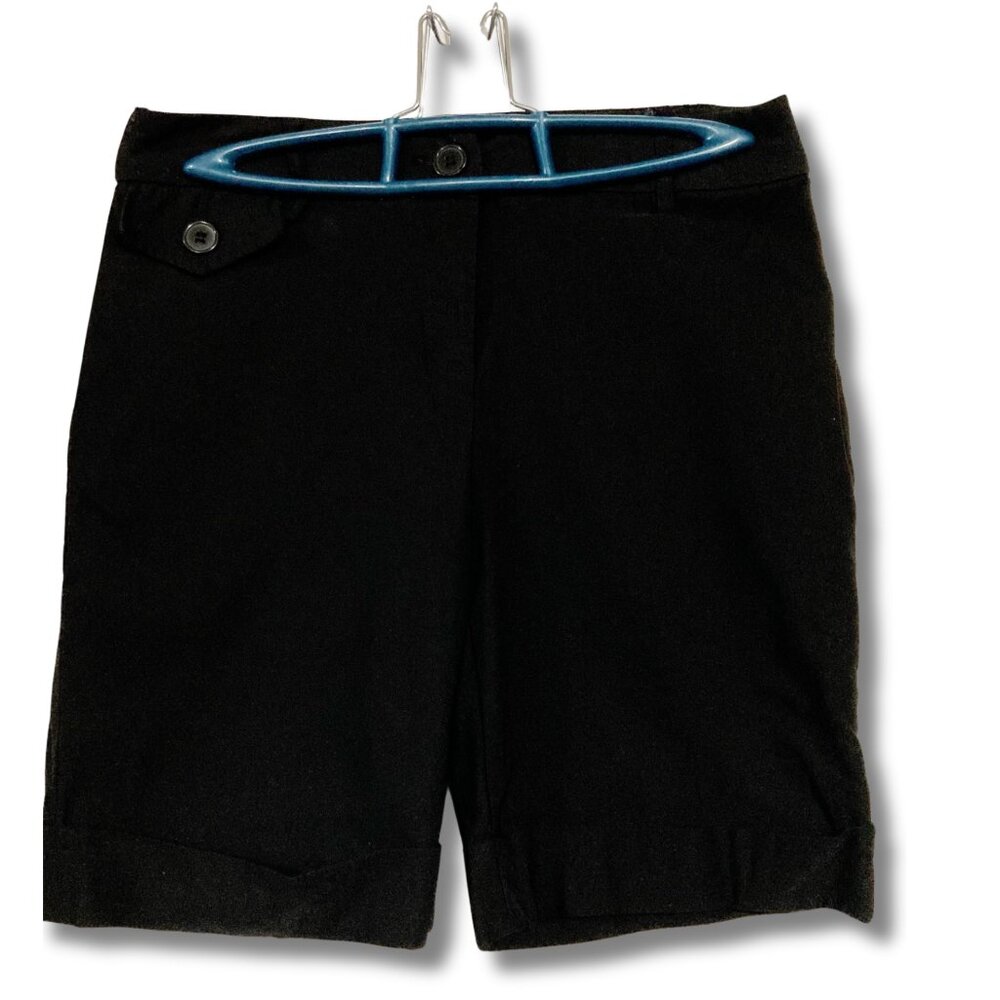 JESSICA PETITE Vintage stretchy black walking shorts with cuffed legs ~ XS SMALL